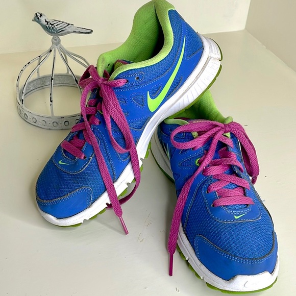 Nike | Shoes | Nike Blue With Green Logo Accents And Pink  display picture 3